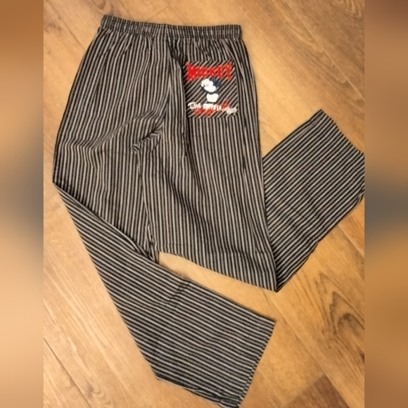 Disney Other - Vintage Disney Store Mickey embroidered pinstripe back pocket sleep pants S
